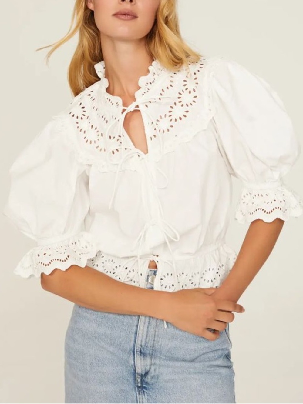 Sea New York Georgina Eyelet Top